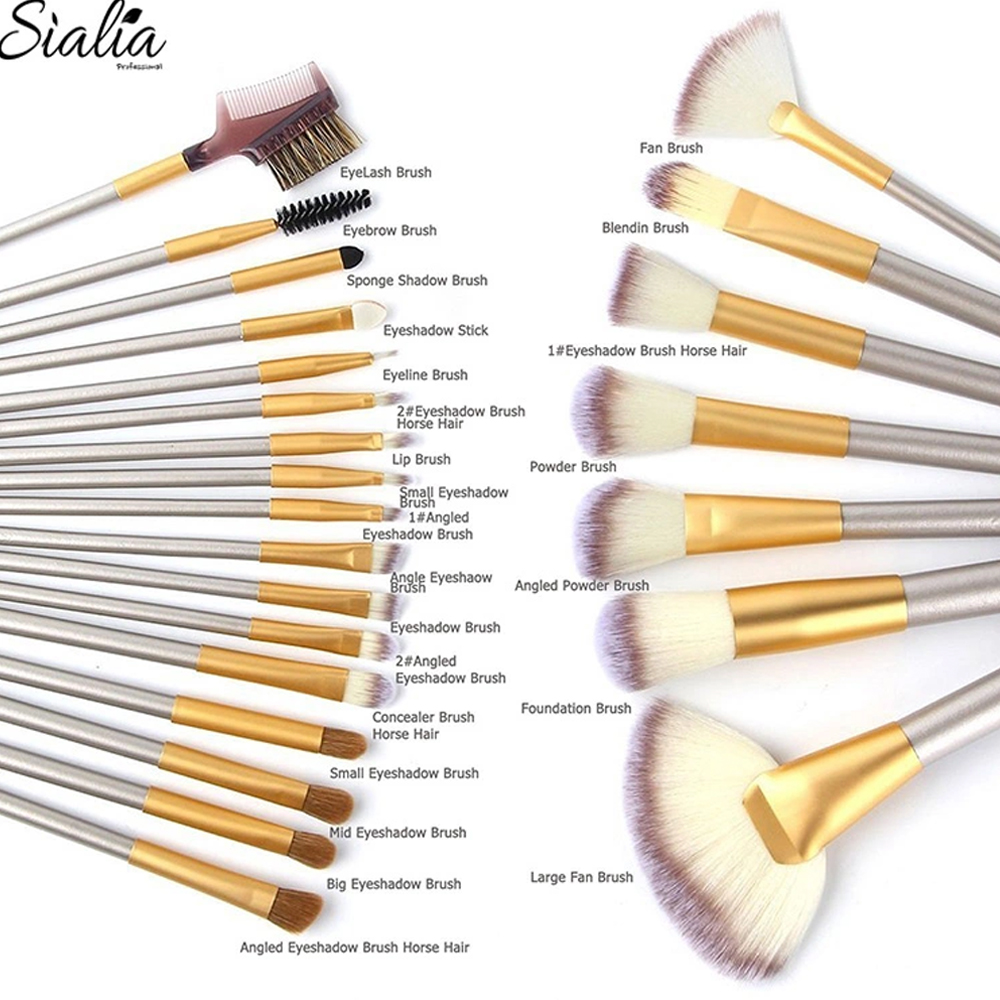 24-Piece Make-Up Brush Sets with Roll Case