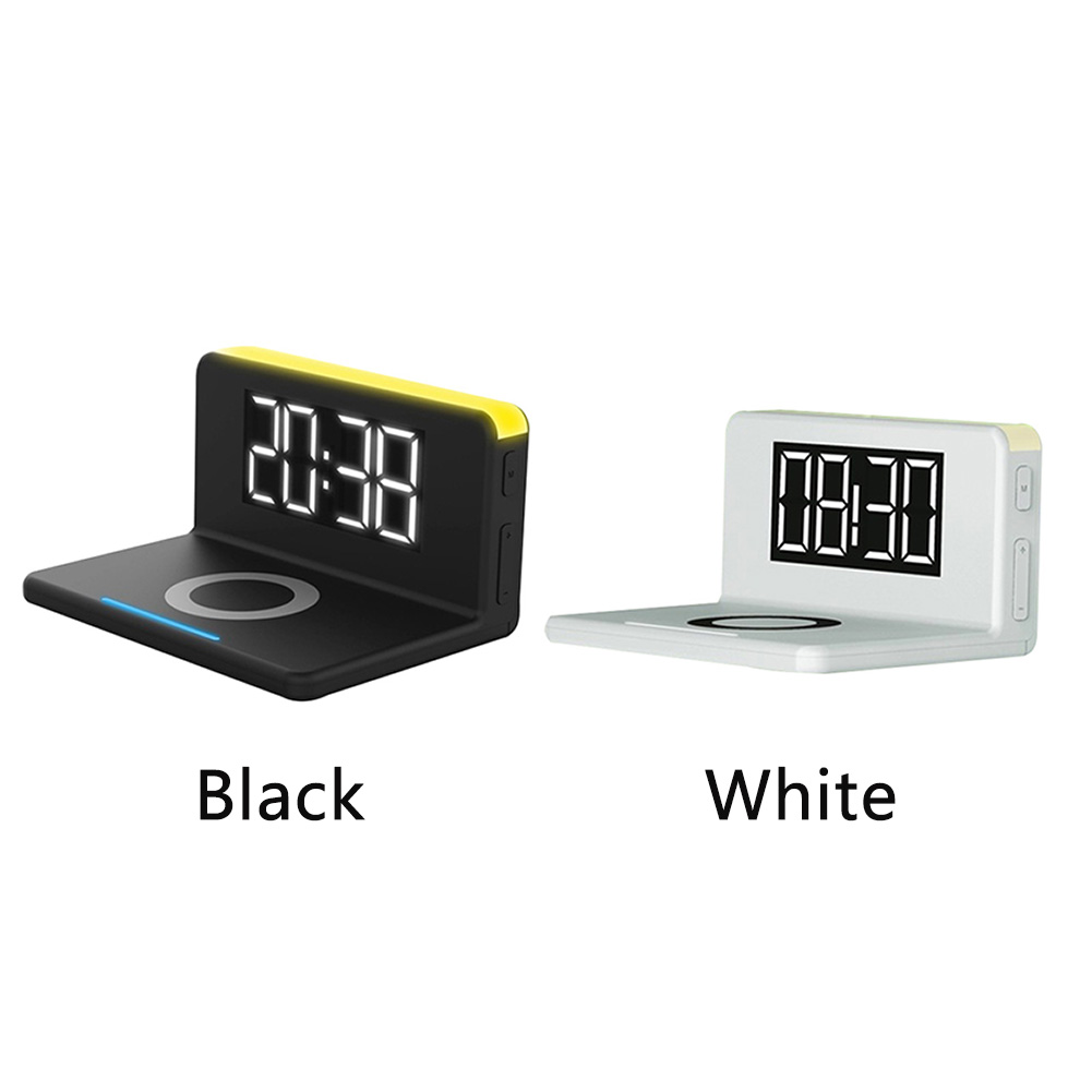3-in-1 Alarm Clock, LED Night Light  QI Wireless Charger
