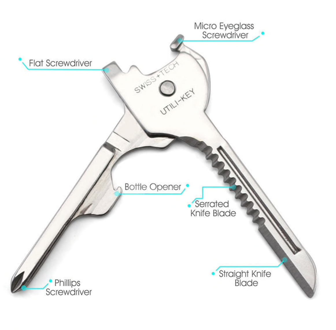 6 in 1 Stainless Steel Keychain Multi-tool