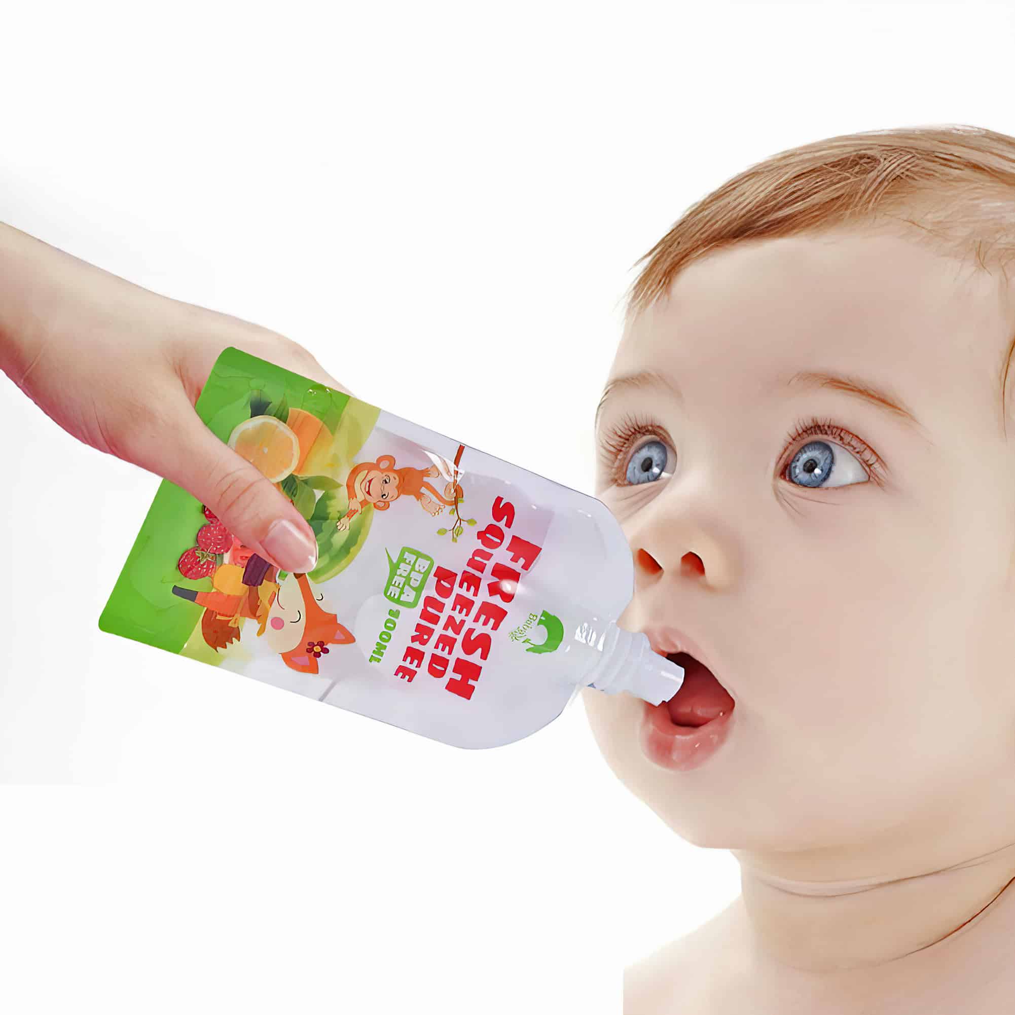 8Pcs Reusable Baby Food Pouch 150ml Bag Refillable Squeeze