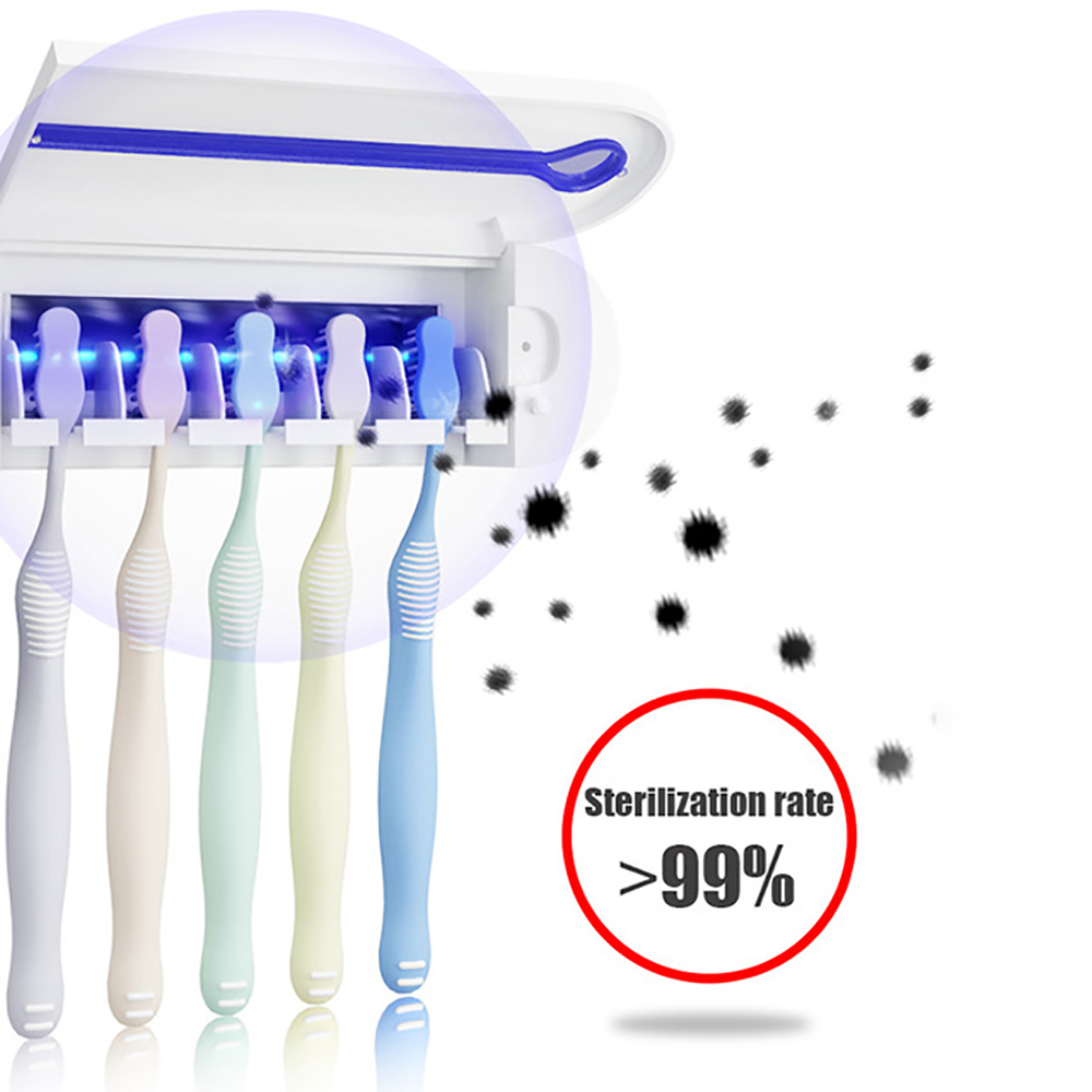 Anti-bacteria UV Toothbrush Steriliser And Automatic Toothpaste Dispenser