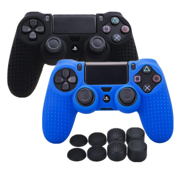 Anti-Slip Silicone Cover for PS4 /Slim/PRO Controller +  8 x PRO Thumb Grips