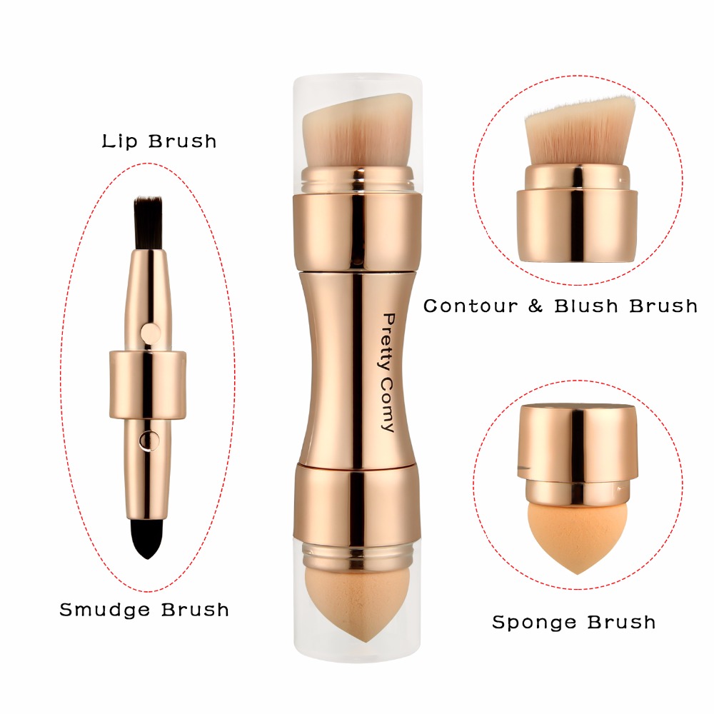 Compact Four-in-One Makeup Brush