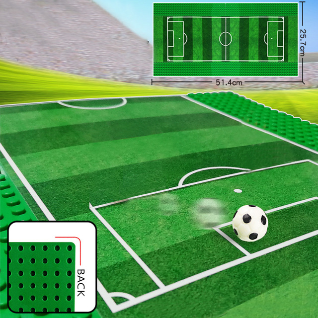 Football Pitch Baseplate - Compatible With Major Brand Including Lego