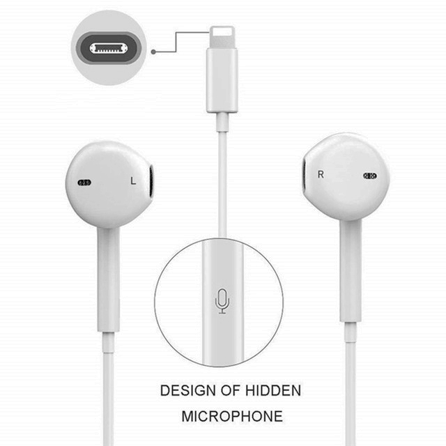 Lightning Headphones Compatible With Apple iPhone + Mic