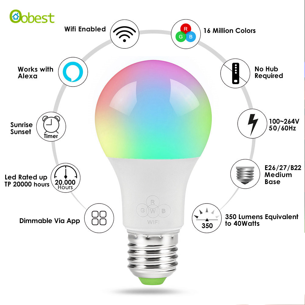 Smart LED Light Bulb Compatible with Alexa and Google Assistant (4.5w)